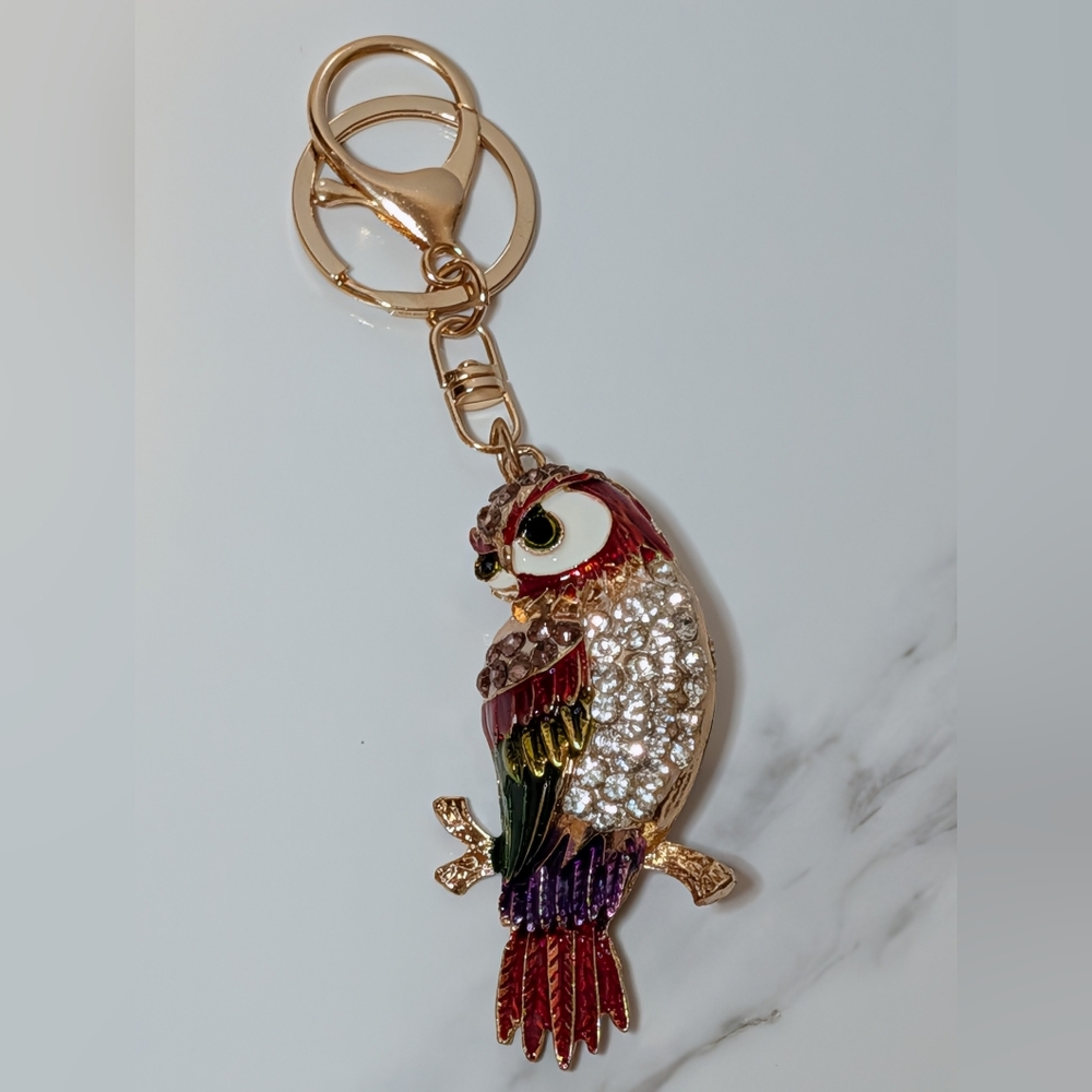 Sparkling‎ Owl Keychain